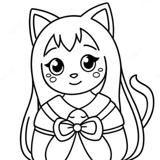 Anime Cat Girl Coloring Page 53502-43127