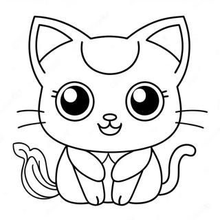 Cute Anime Cat Girl With Big Eyes Coloring Page 53503-42825