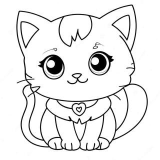 Cute Anime Cat Girl With Big Eyes Coloring Page 53503-42826