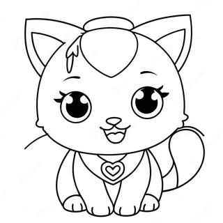 Cute Anime Cat Girl With Big Eyes Coloring Page 53503-43129