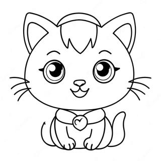 Cute Anime Cat Girl With Big Eyes Coloring Page 53503-43131