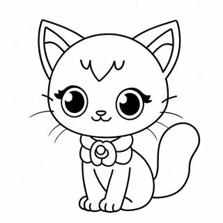 Cute Anime Cat Girl With Big Eyes Coloring Page 53503-43132