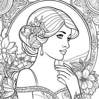 Elegant Art Nouveau Lady Coloring Page 53513-43134