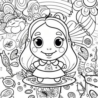 Psychedelic Alice In Wonderland Coloring Pages