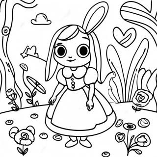 Psychedelic Alice In Wonderland Coloring Page 5351-4436