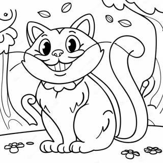 Colorful Cheshire Cat In Wonderland Coloring Page 5352-4437