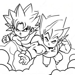 Goku And Gohan Epic Battle Coloring Page 53532-42842