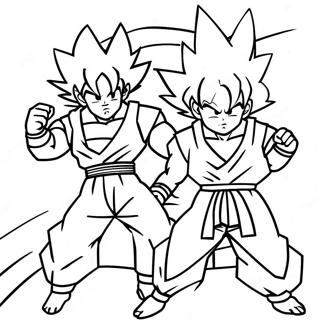 Goku And Gohan Epic Battle Coloring Page 53532-43148