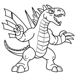 Gigan Roaring Ferociously Coloring Page 53543-42857