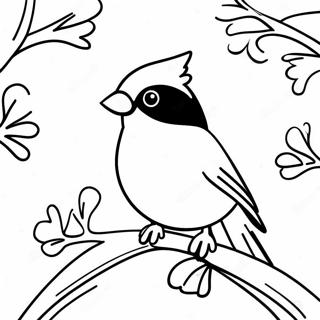 Charming Cardinal In Snow Coloring Page 53553-42864