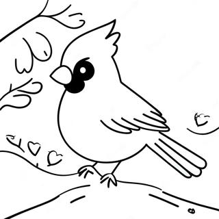 Charming Cardinal In Snow Coloring Page 53553-43167