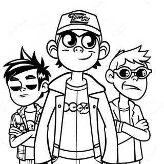 Gorillaz Band Members Coloring Page 53573-42878