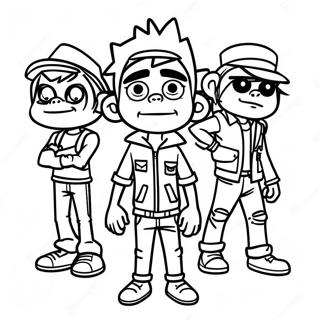 Gorillaz Band Members Coloring Page 53573-42879