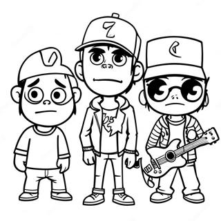 Gorillaz Band Members Coloring Page 53573-43182