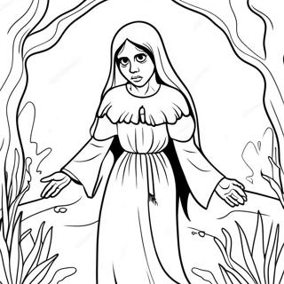 La Llorona Scary Coloring Page 53592-42895