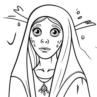 La Llorona Scary Coloring Page 53592-42896