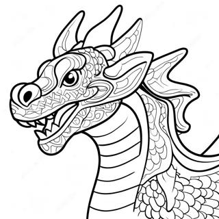 Fiery Dragon Head Coloring Page 53623-43225