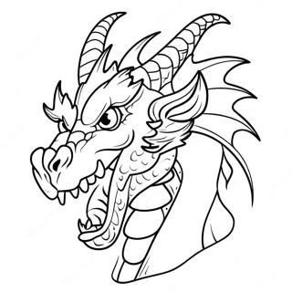 Fiery Dragon Head Coloring Page 53623-43226