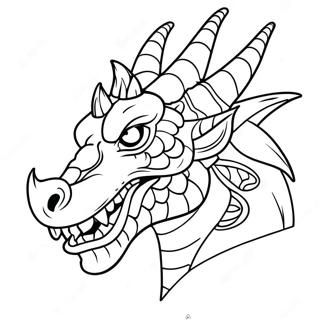 Fiery Dragon Head Coloring Page 53623-43227