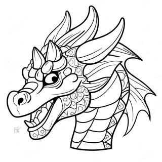 Fiery Dragon Head Coloring Page 53623-43228