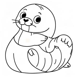 Cute Baby Seal Coloring Page 5362-4450