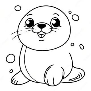 Cute Baby Seal Coloring Page 5362-4451