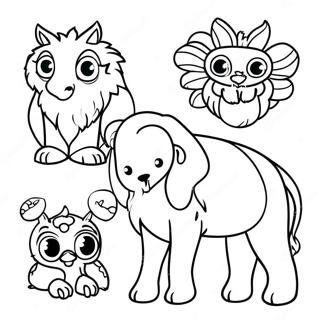 Bright Neon Animals Coloring Page 53643-43239