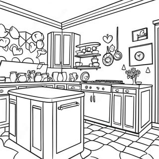 Barbie S Stylish Kitchen Coloring Page 53653-43246