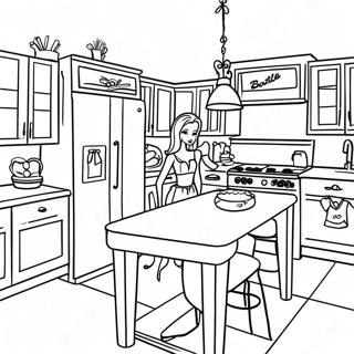 Barbie S Stylish Kitchen Coloring Page 53653-43248