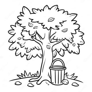 Happy Maple Tree With Sap Bucket Coloring Page 53663-43255