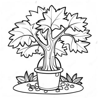 Happy Maple Tree With Sap Bucket Coloring Page 53663-43256