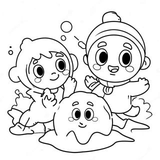 Snowball Fight Coloring Page 53672-43258