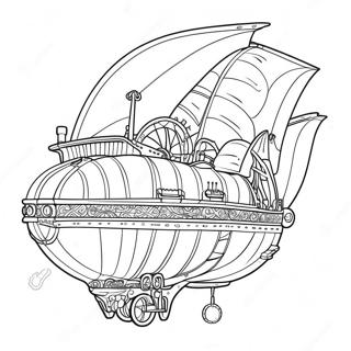 Steampunk Airship Coloring Page 5371-4459