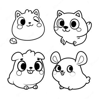 Cute Animal Stickers Coloring Page 53723-43304