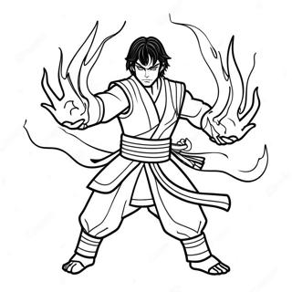 Zuko With Blue Flames Coloring Page 53733-43310