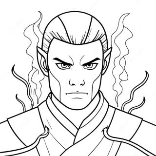 Zuko With Blue Flames Coloring Page 53733-43311