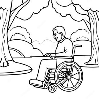 Wheelchair User In A Park Coloring Page 53742-43315