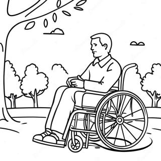 Wheelchair User In A Park Coloring Page 53742-43316