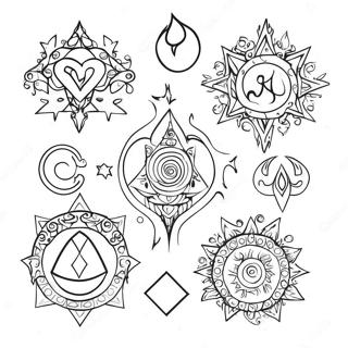 Enchanting Arcane Symbols Coloring Page 53753-43332