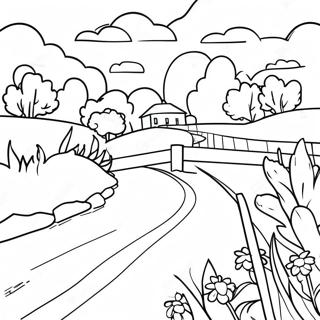 Beautiful Iowa Landscape Coloring Page 53783-43349