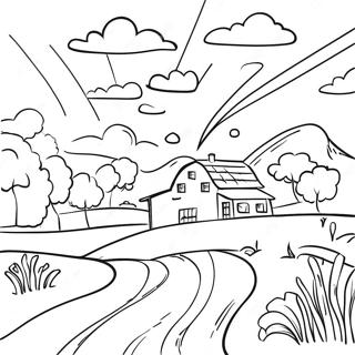 Beautiful Iowa Landscape Coloring Page 53783-43351