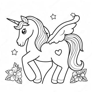 Unicorn Valentine Coloring Pages