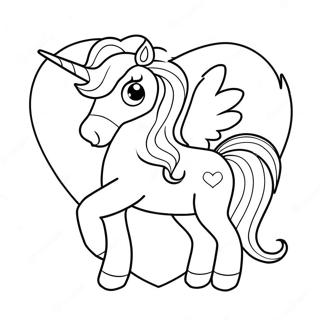 Unicorn Valentine Coloring Page 53802-43362