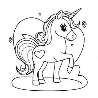 Unicorn Valentine Coloring Page 53802-43363