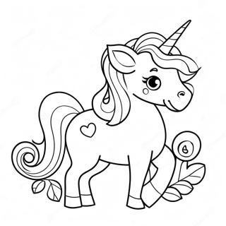 Unicorn Valentine Coloring Page 53802-43364