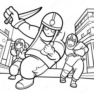 Fire Force Heroes In Action Coloring Page 53853-43405