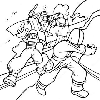 Fire Force Heroes In Action Coloring Page 53853-43406