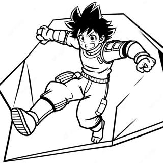 Izuku Midoriya In Action Coloring Page 53873-43423