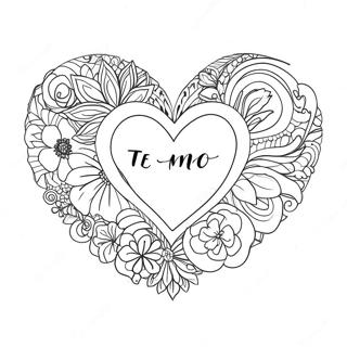 Te Amo Heart Coloring Page 53892-43438