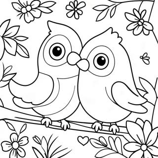 Te Amo Love Birds Coloring Page 53893-43434